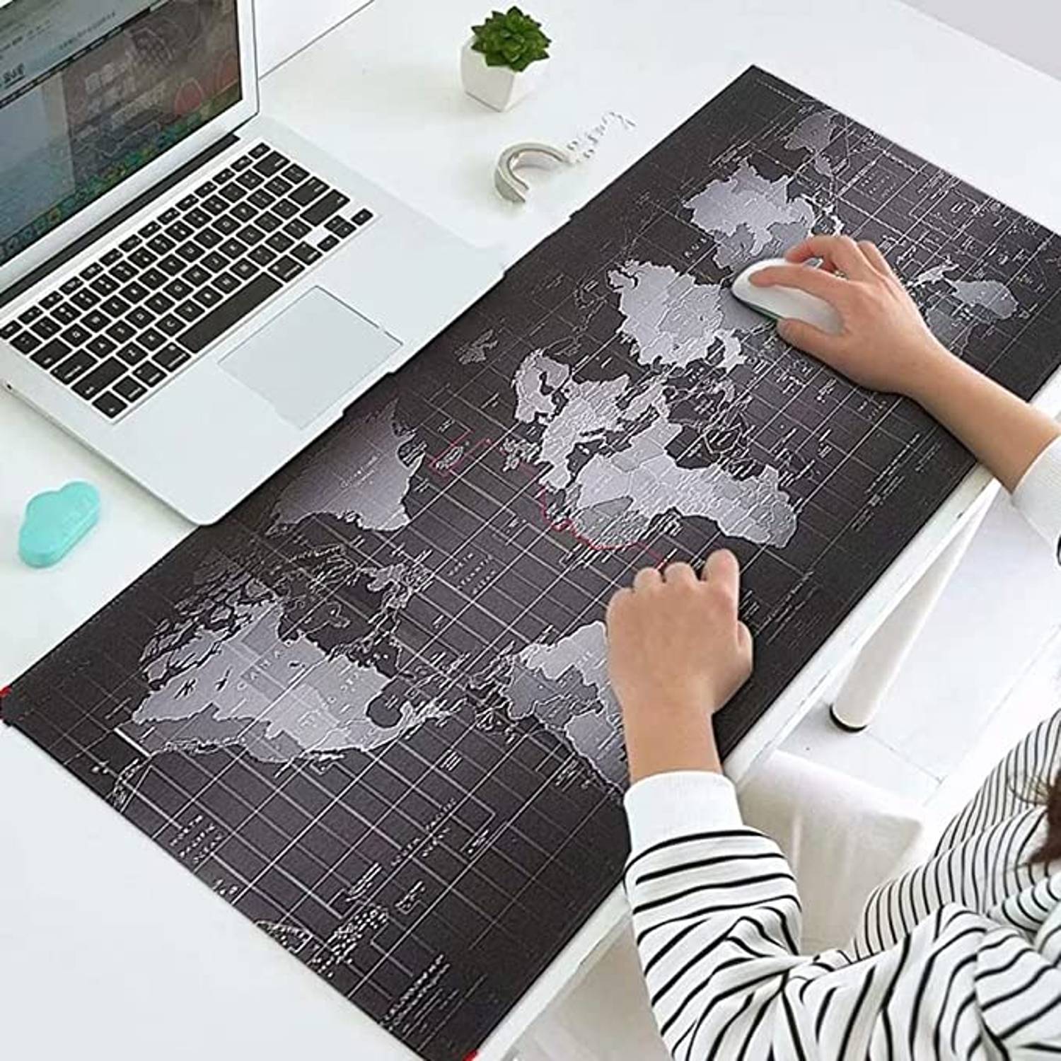 MARGOUN 30x70 cm Gaming Mouse Pad World Map with Stitched Edges MARGOUN 30x70 cm Gaming Mouse Pad World Map with Stitched Edges