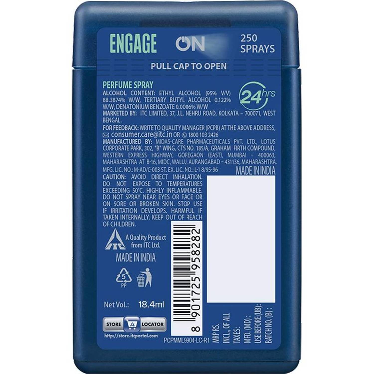 Engage On Citrus Pocket Perfume For Men 18.4ml Engage On Citrus Pocket Perfume For Men 18.4ml