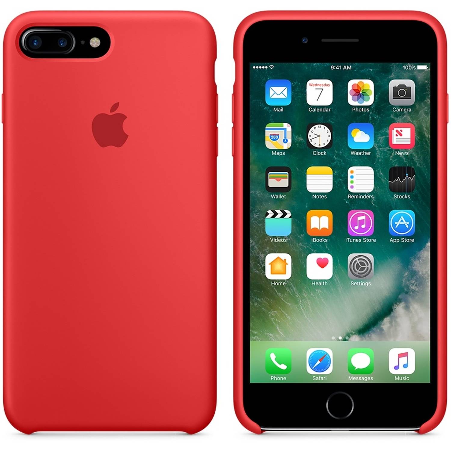 Apple MMQV2ZM/A Iphone 7 Plus Silicone Case Red Apple MMQV2ZM/A Iphone 7 Plus Silicone Case Red