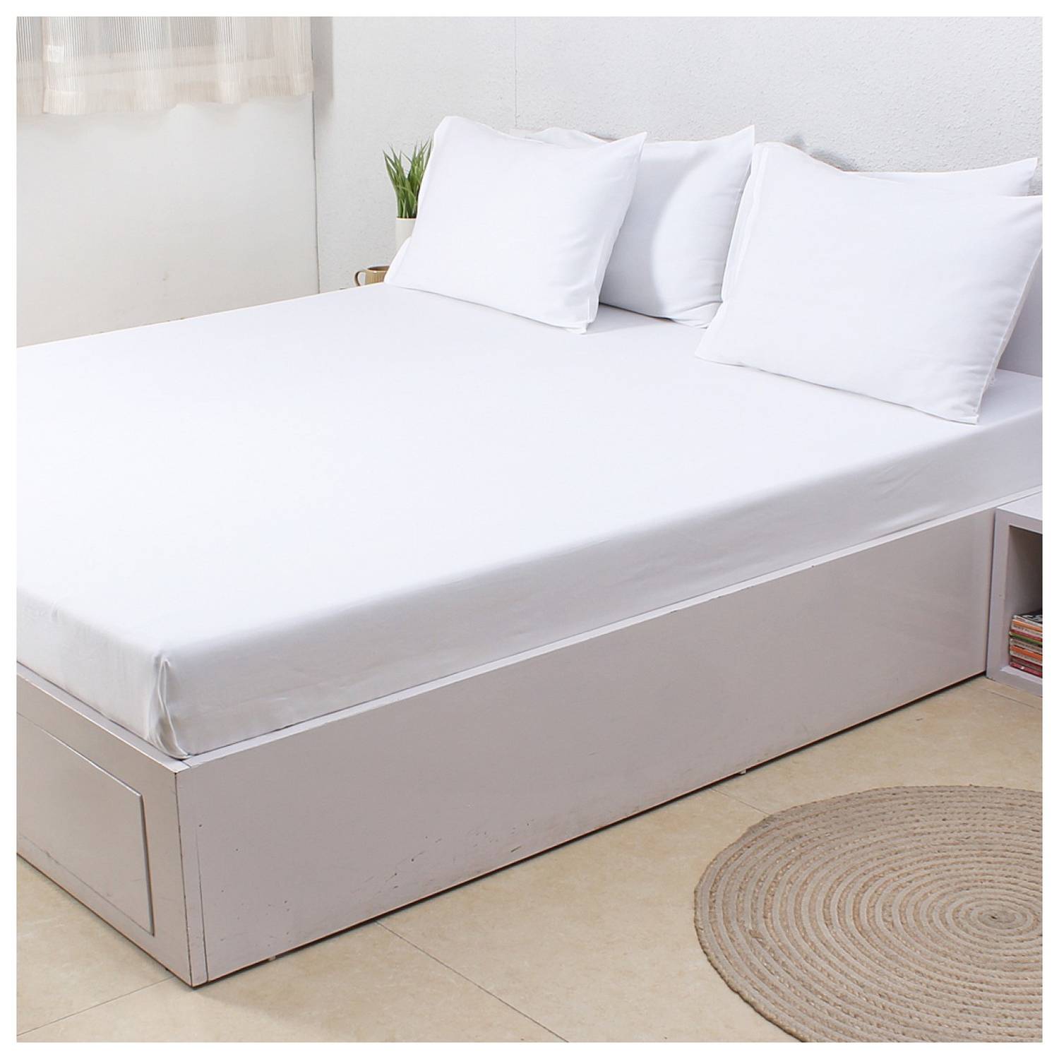 Kingtex Flat Sheet King 260x280cm Without Pillow cover White Kingtex Flat Sheet King 260x280cm Without Pillow cover White