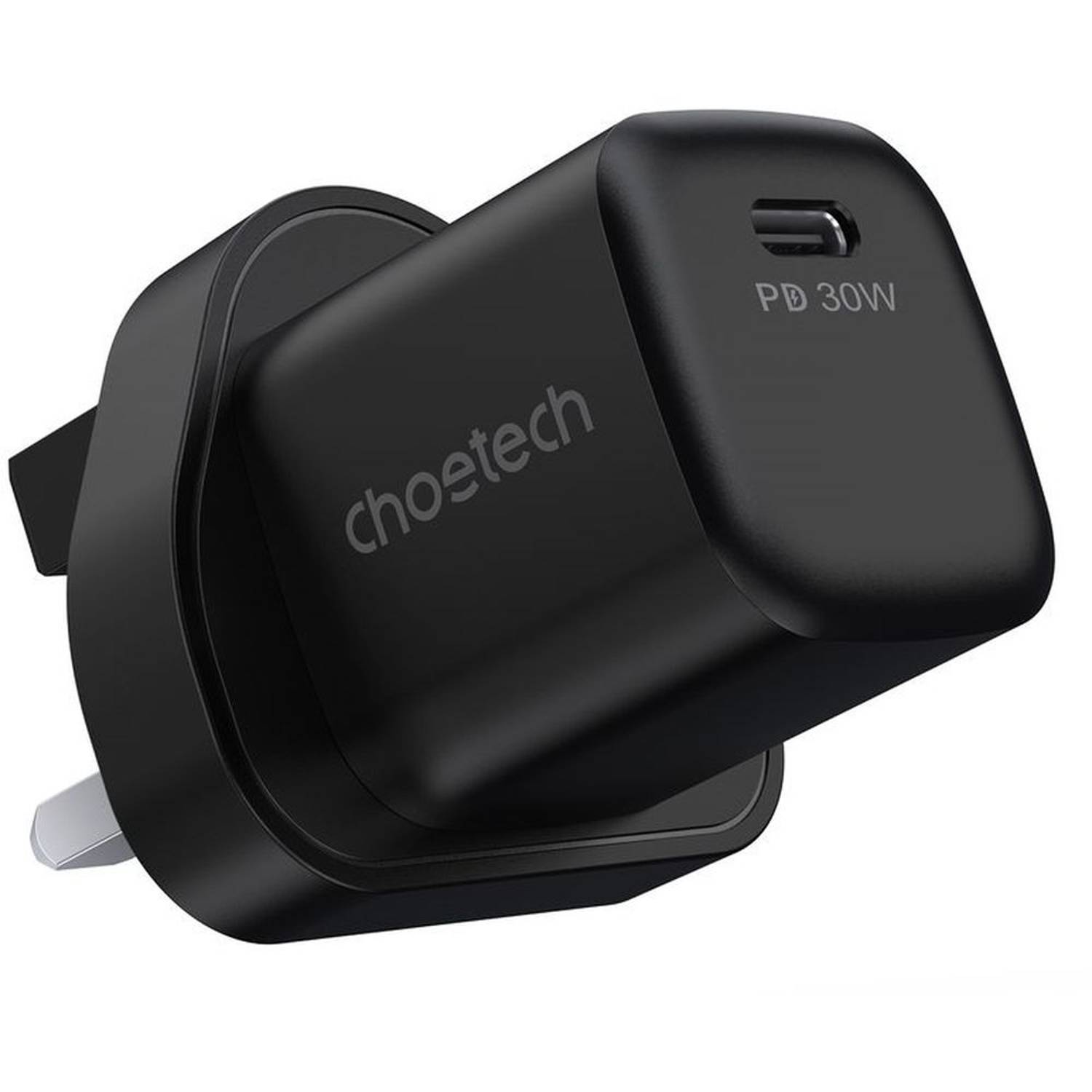 Choetech Single C Port UK Plug Wall Charger Black Choetech Single C Port UK Plug Wall Charger Black