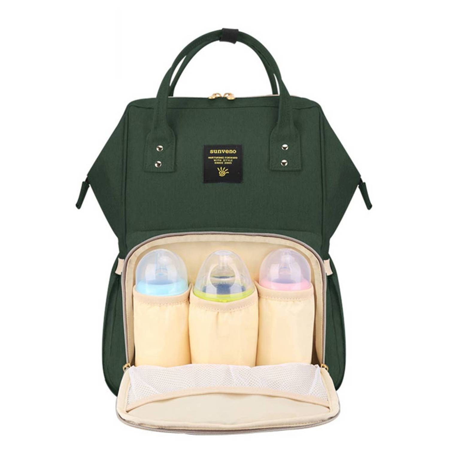 Sunveno Diaper Bag with USB Olive Green Sunveno Diaper Bag with USB Olive Green