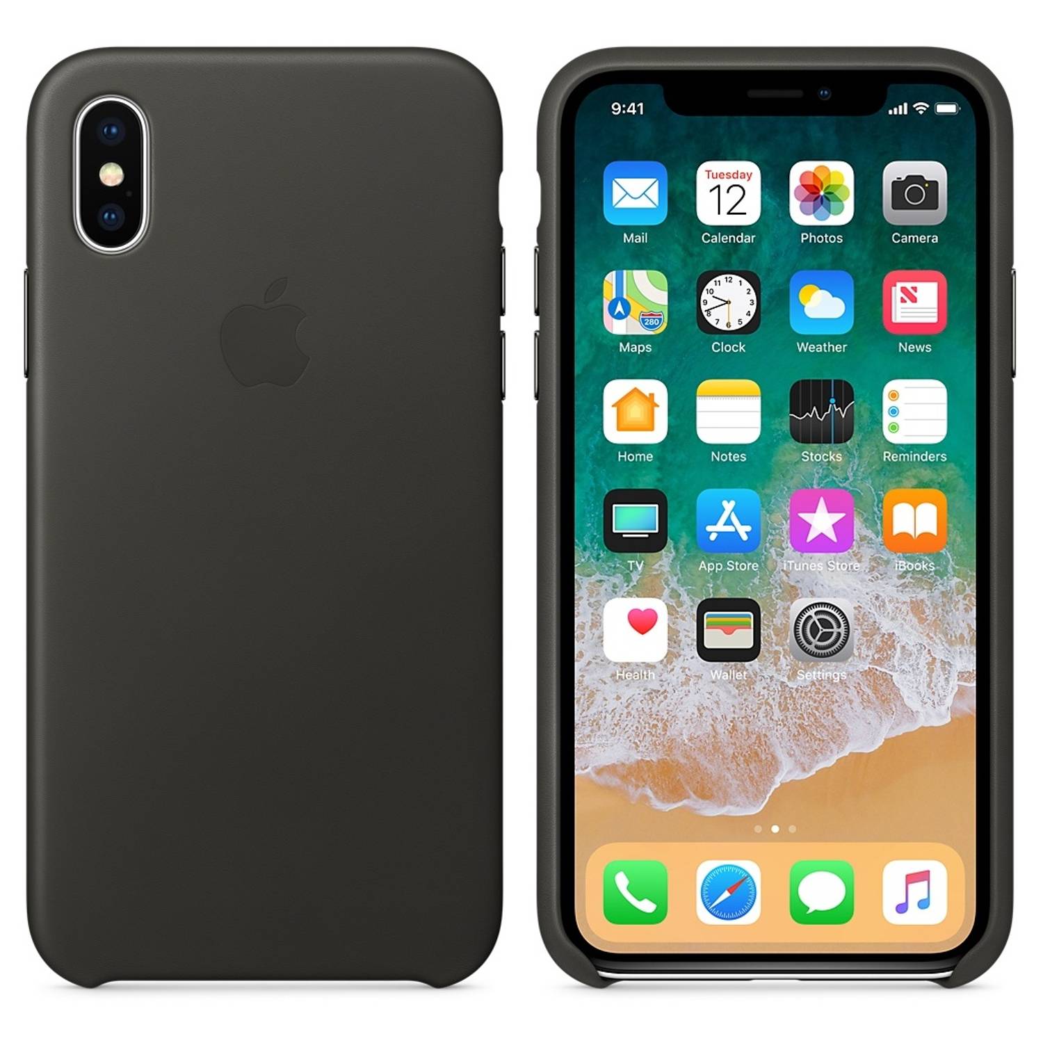 Apple Leather Case Charcoal Grey For iPhone X - MQTF2ZM/A Apple Leather Case Charcoal Grey For iPhone X - MQTF2ZM/A