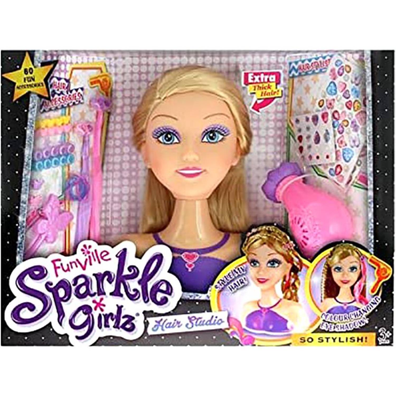 Just Play 24572 Funville Sparkle Girlz Deluxe Styling Head Toy Just Play 24572 Funville Sparkle Girlz Deluxe Styling Head Toy