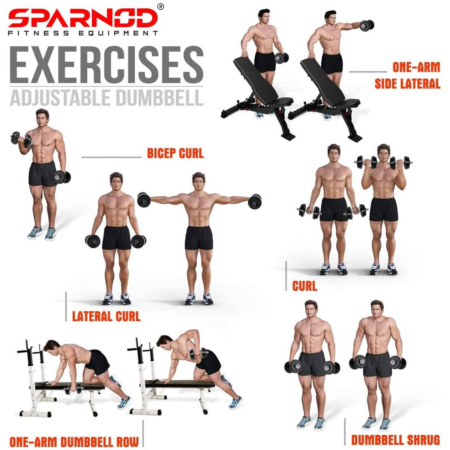 Sparnod Fitness 15kg Adjustable Dumbbell Weight Set With 2 Rods and 12 Weight Plates - Chrome Dumbbells with Anti-slip Grip & Carry Case (SD-15) Sparnod Fitness 15kg Adjustable Dumbbell Weight Set With 2 Rods and 12 Weight Plates - Chrome Dumbbells with Anti-slip Grip & Carry Case (SD-15)