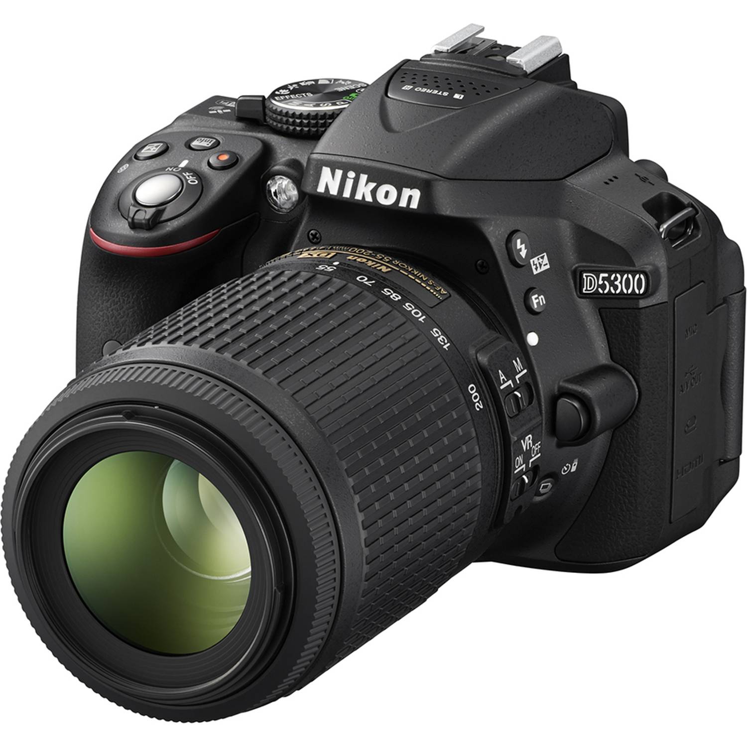 Nikon D5300 DSLR Camera Black Body + 18-55mm VR Lens + 55-200 VR Lens + School Voucher Nikon D5300 DSLR Camera Black Body + 18-55mm VR Lens + 55-200 VR Lens + School Voucher