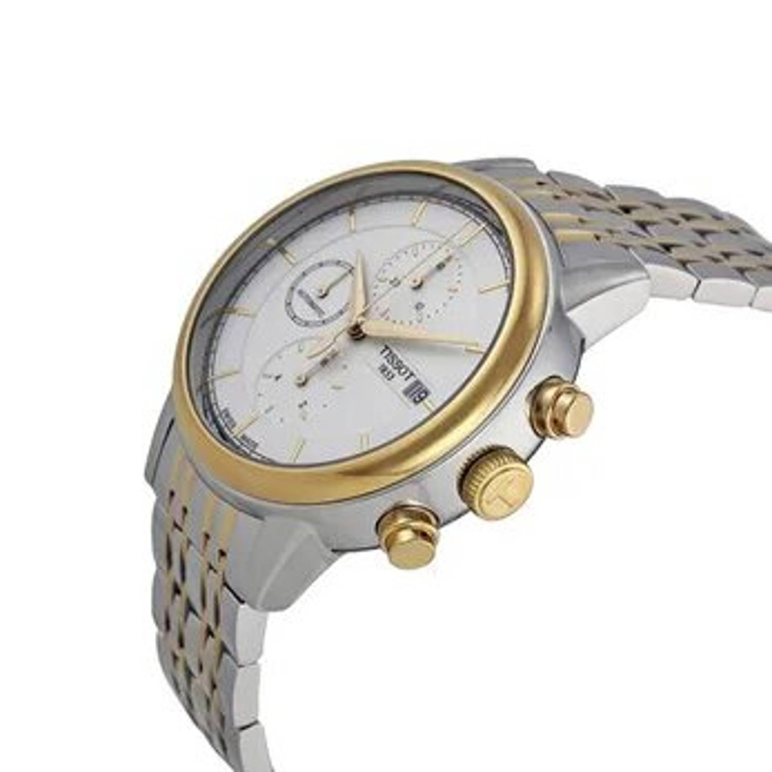 Tissot Carson Silver/Gold Stainless Steel Men Watch T085.427.22.011.00 Tissot Carson Silver/Gold Stainless Steel Men Watch T085.427.22.011.00