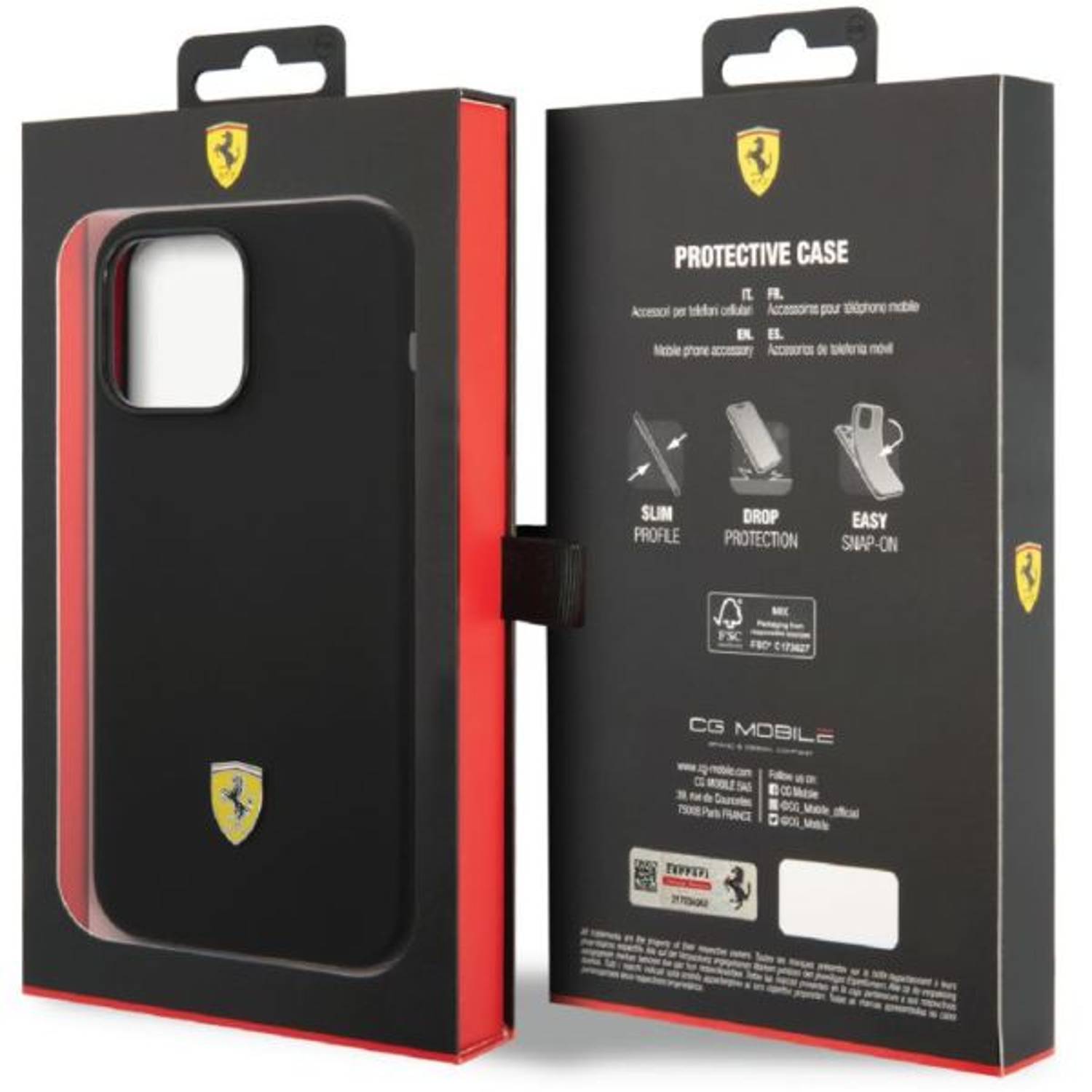 Ferrari Liquid Silicone Case Black With Metal Logo iPhone 14 Pro Max Ferrari Liquid Silicone Case Black With Metal Logo iPhone 14 Pro Max