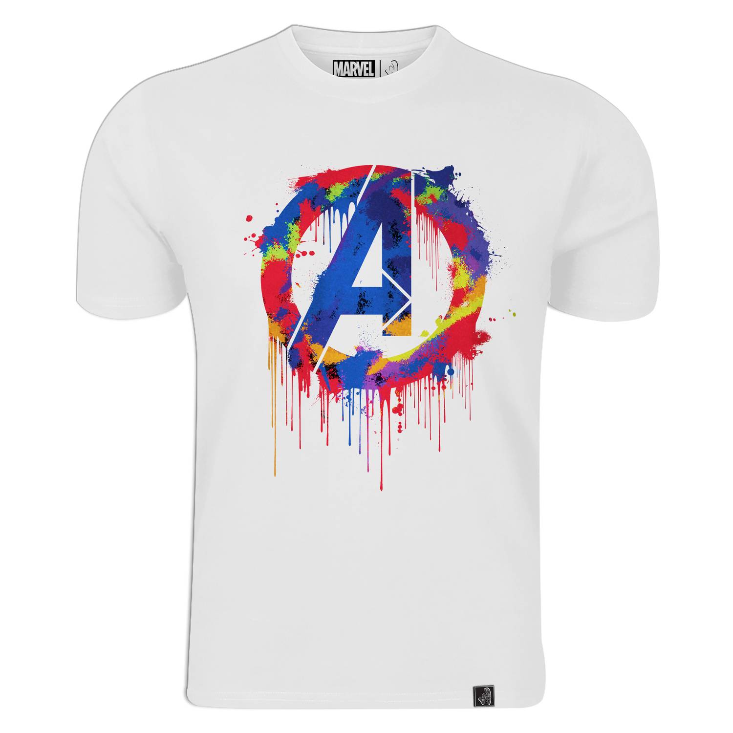 Marvel Avengers Logo Men's Round Neck T-shirt White Medium Marvel Avengers Logo Men's Round Neck T-shirt White Medium