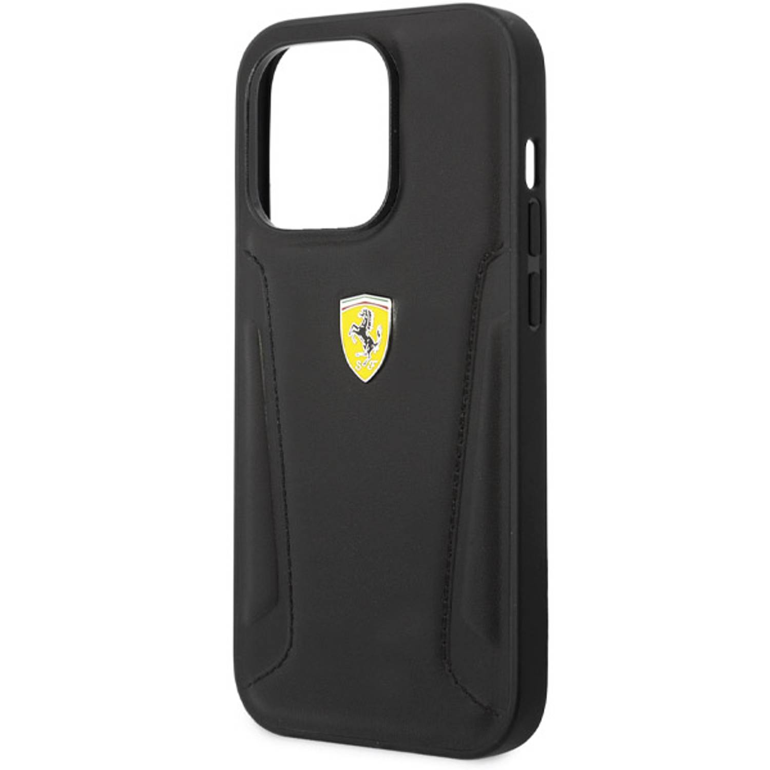 Ferrari Leather Case Black With Hot Stamped Sides iPhone 14 Pro Max Ferrari Leather Case Black With Hot Stamped Sides iPhone 14 Pro Max