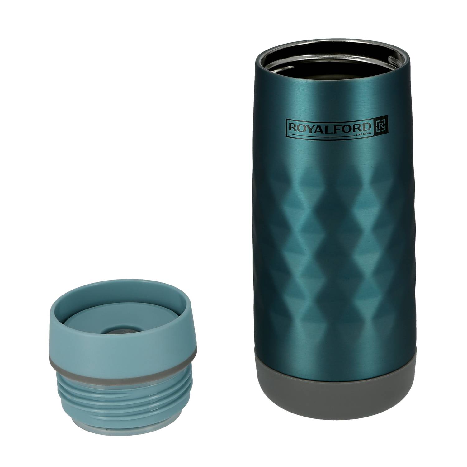 Royalford Stainless Steel Vacuum Bottle Blue 400ml Royalford Stainless Steel Vacuum Bottle Blue 400ml