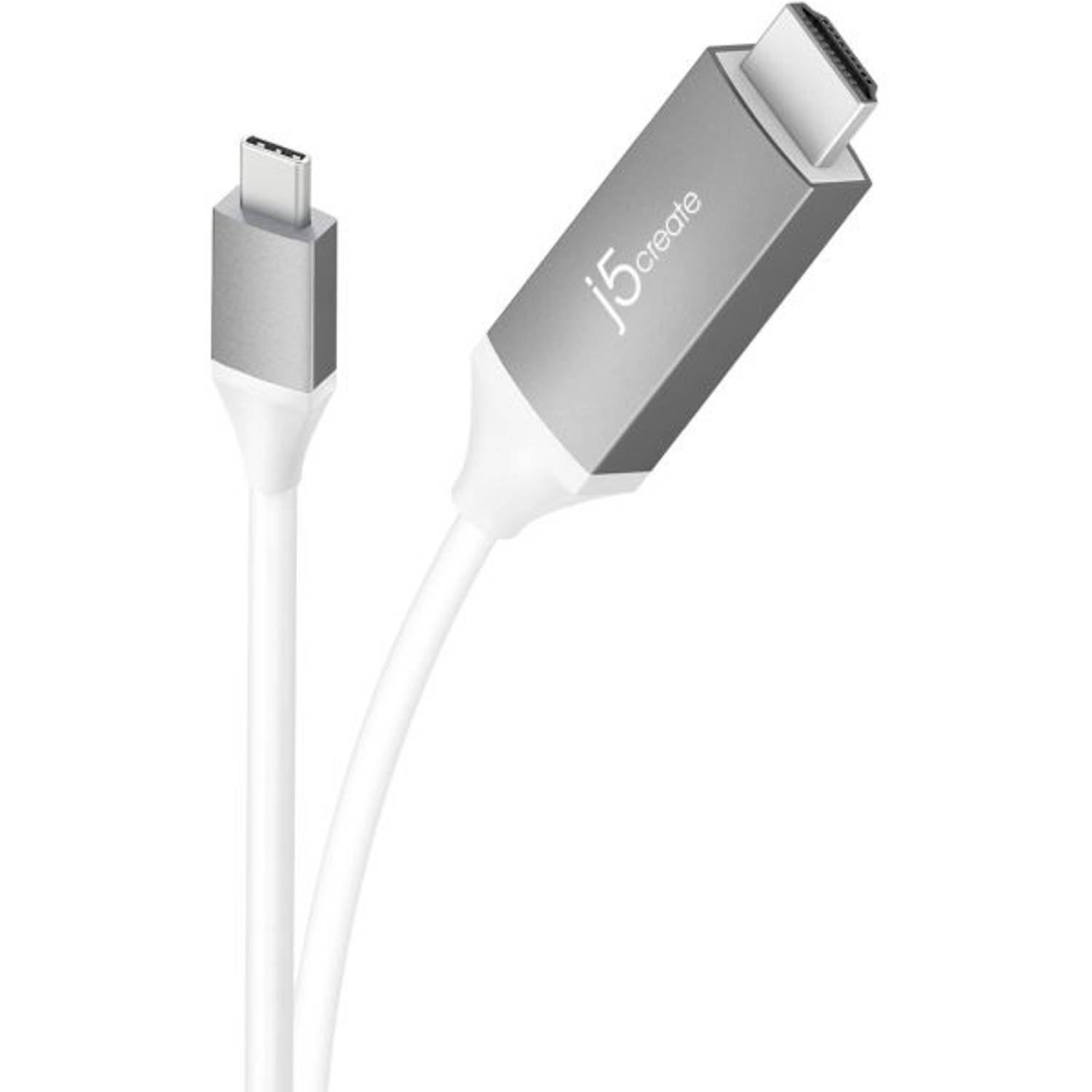 J5Create USB-C To 4K HDMI Cable Aluminium White/Silver J5Create USB-C To 4K HDMI Cable Aluminium White/Silver