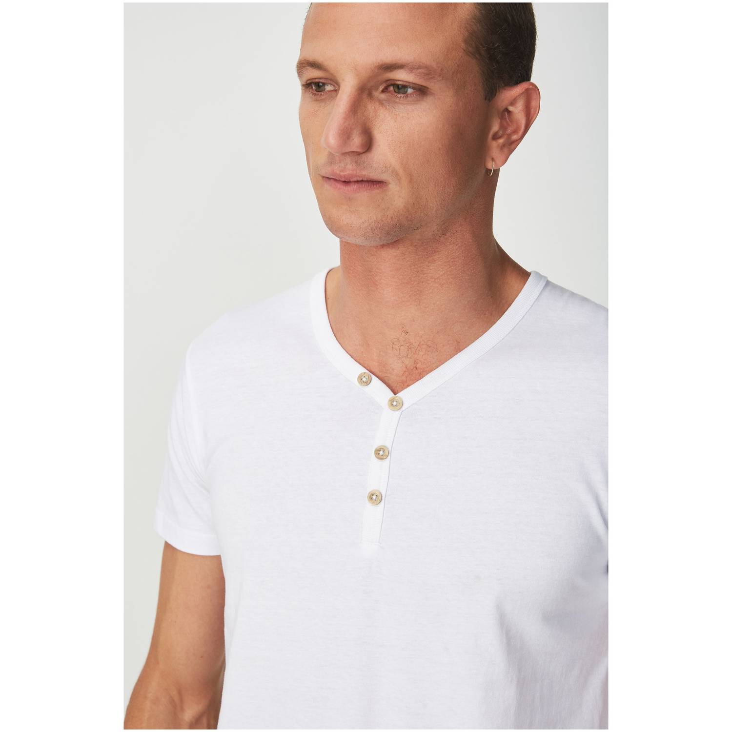 Cotton On Essential Henley White Extra Small Cotton On Essential Henley White Extra Small