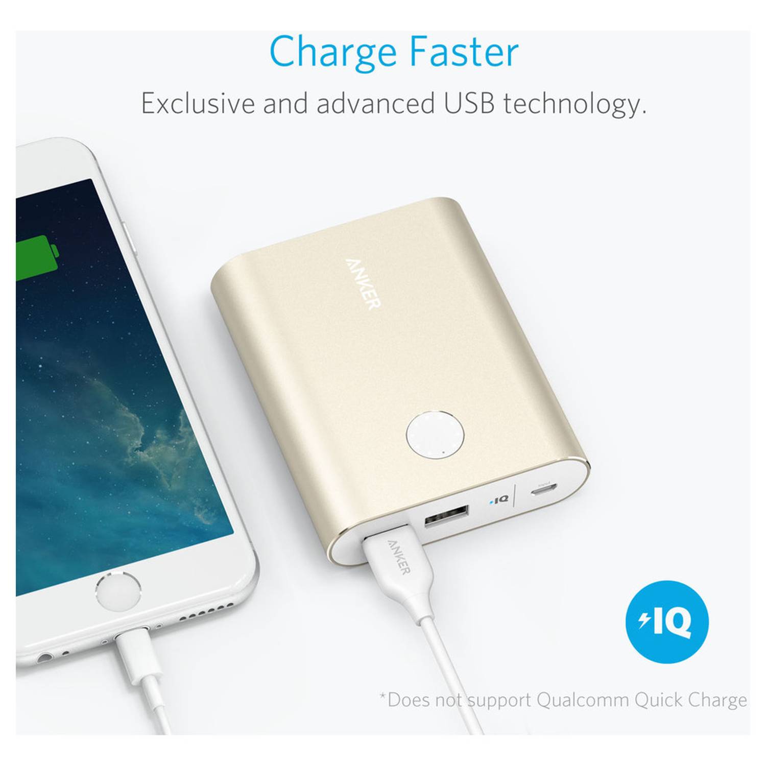 أنكير شاحن متنقل ذهبي وردي أنكير شاحن متنقل ذهبي وردي