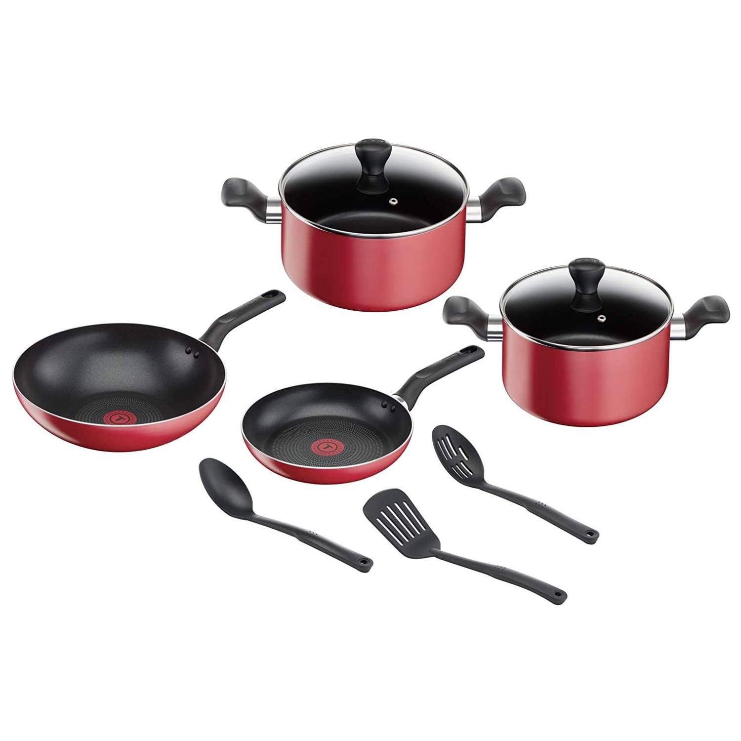 Tefal Super Cook Non Stick W/Thermo-Spot 12 Pcs Cooking Set Red B243SC85 Tefal Super Cook Non Stick W/Thermo-Spot 12 Pcs Cooking Set Red B243SC85