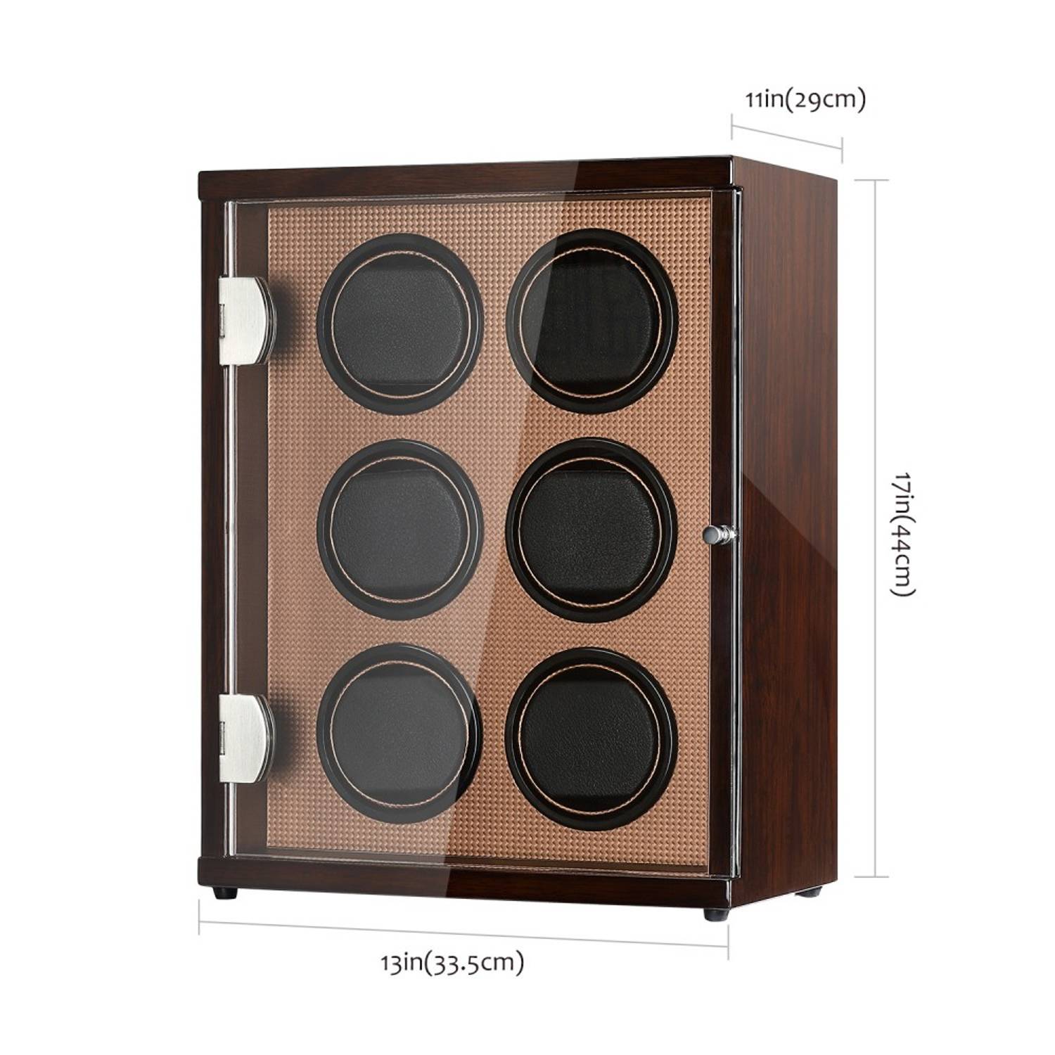 Chiyoda Watch Winder For Men's And Women's Automatic With Six Mabuchi Motor Gloss Brown Chiyoda Watch Winder For Men's And Women's Automatic With Six Mabuchi Motor Gloss Brown