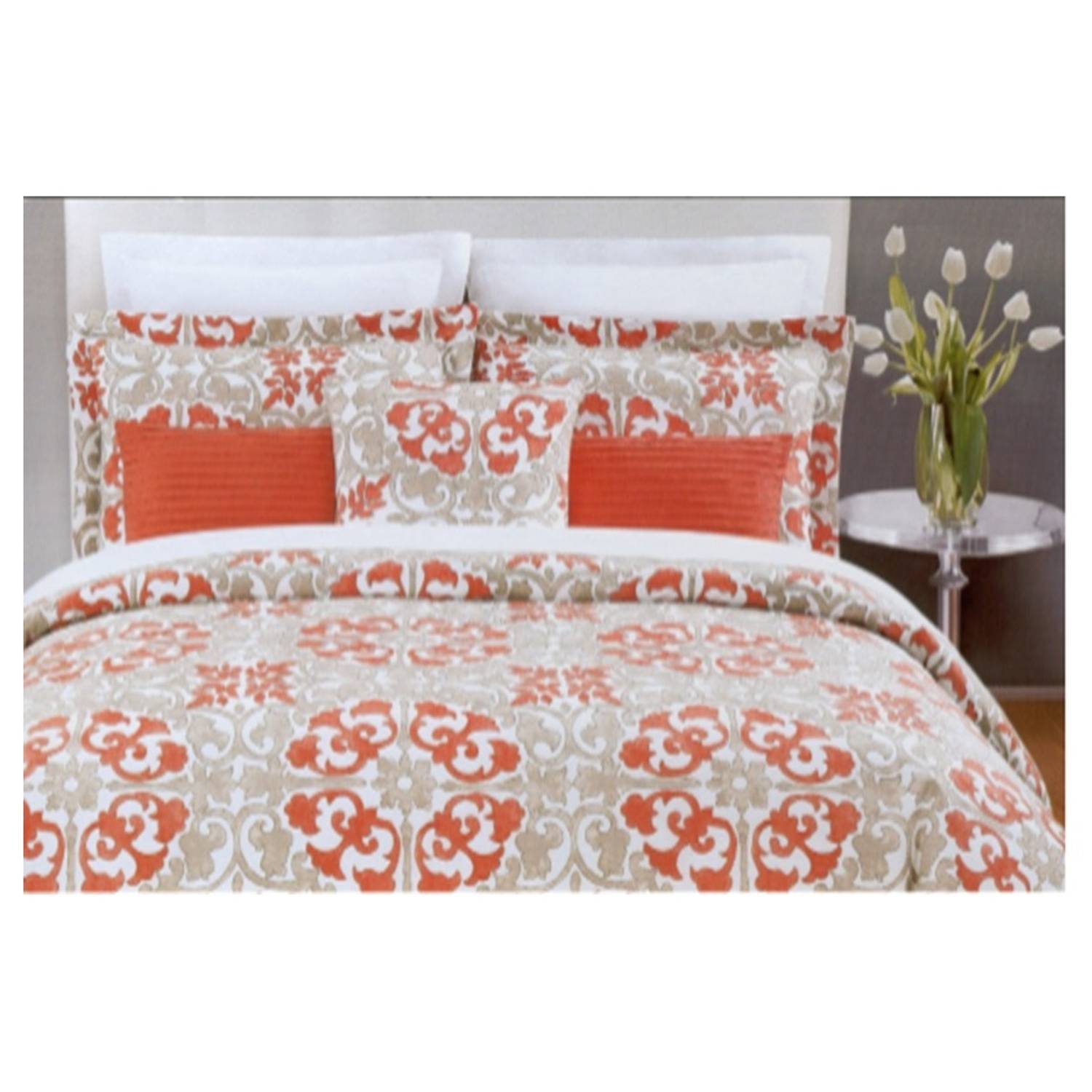 AIWA AI-510-9/144TC King Comforter Set 240x260cm Polycotton Print Red AIWA AI-510-9/144TC King Comforter Set 240x260cm Polycotton Print Red
