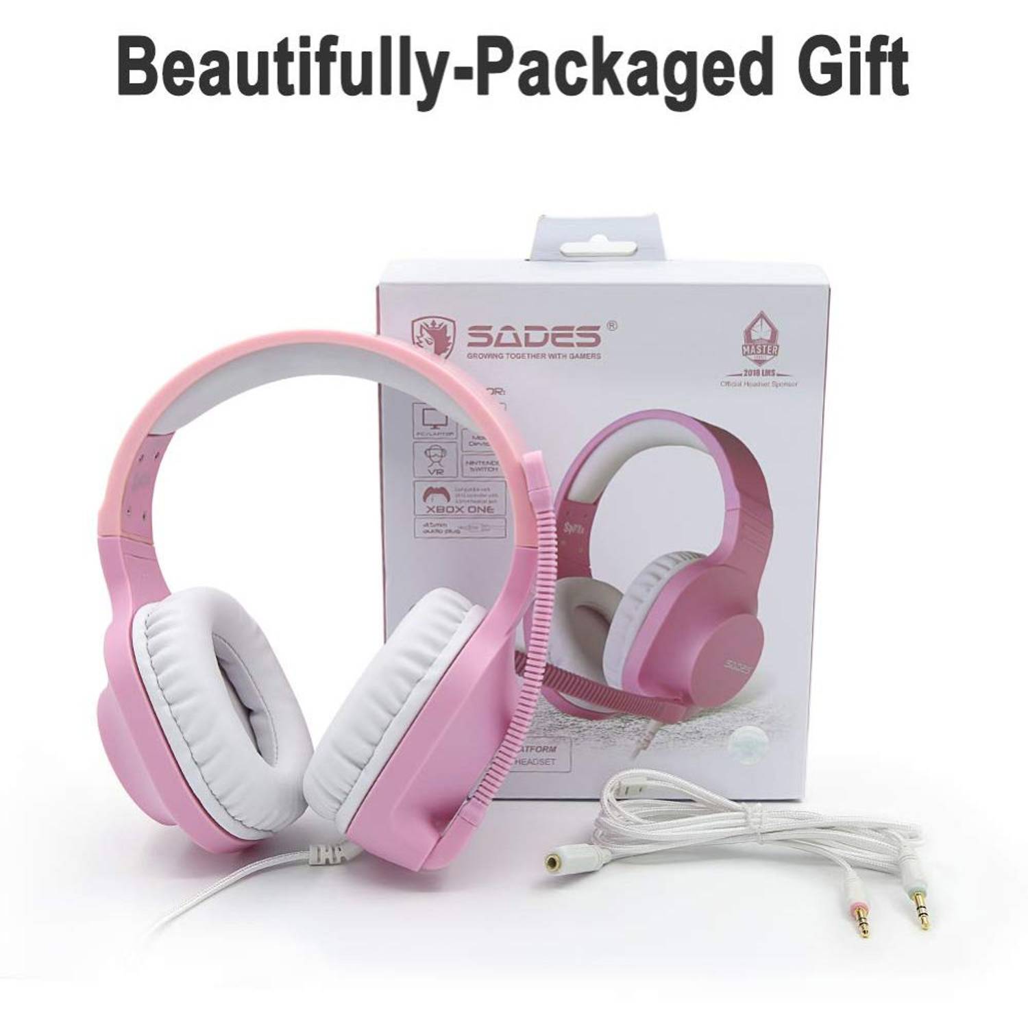 Sades SA-721 Spirits Angel Edition Wired On Ear Gaming Headset Pink Sades SA-721 Spirits Angel Edition Wired On Ear Gaming Headset Pink