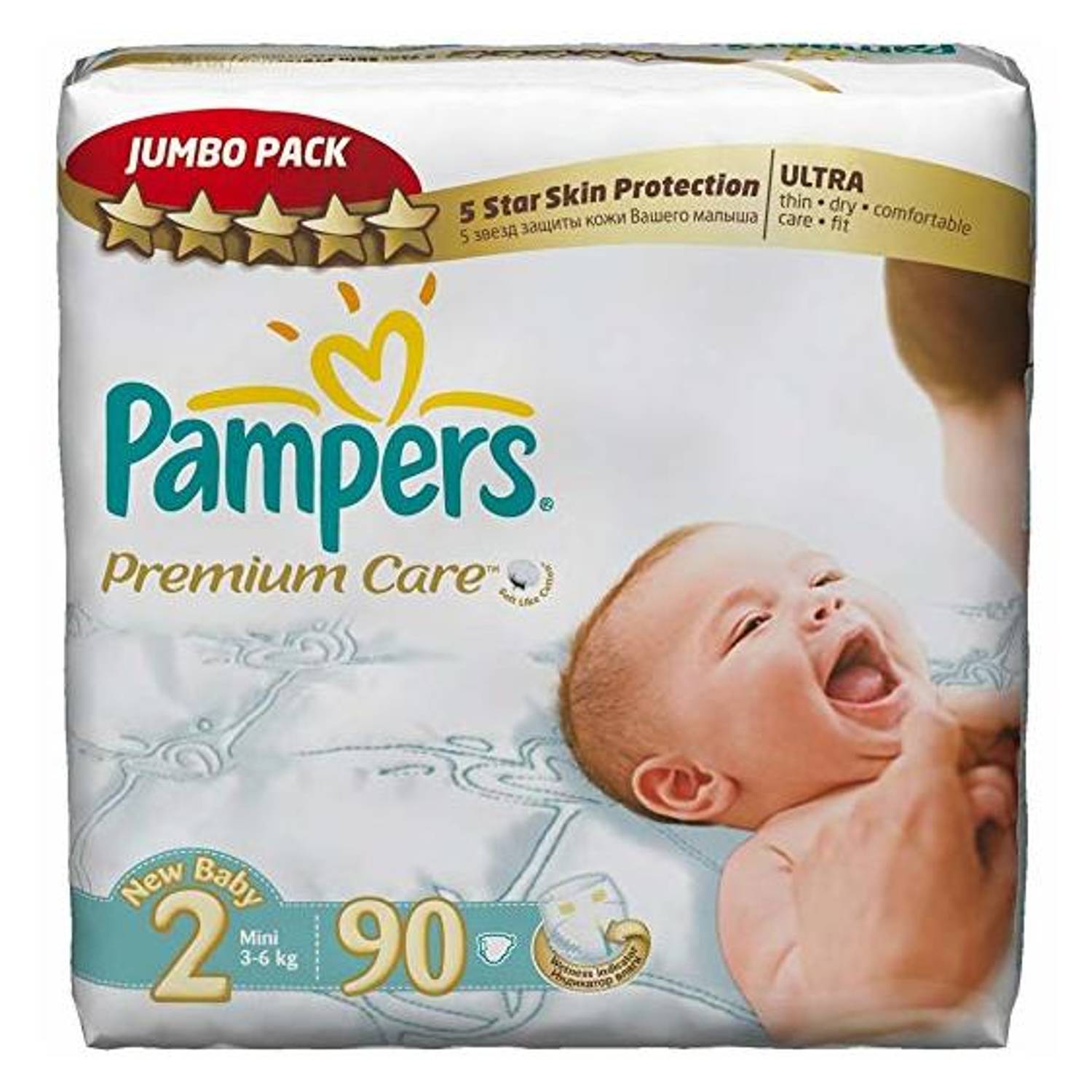 Pampers Premium Care Diapers Size 2 Jumbo Pack 3-6kg 90pc Pampers Premium Care Diapers Size 2 Jumbo Pack 3-6kg 90pc