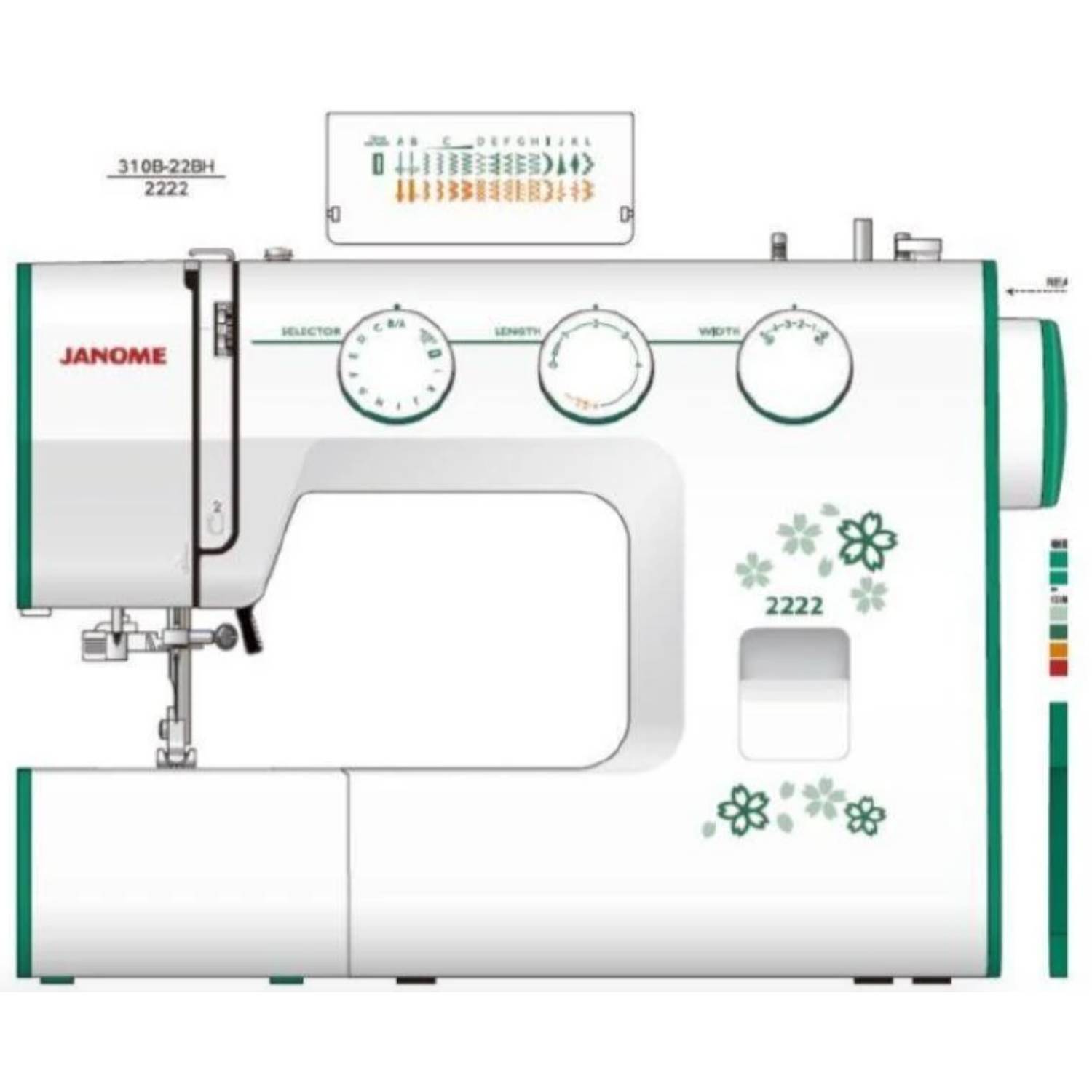 Janome 2222 Sewing Machine 22 Stitches Janome 2222 Sewing Machine 22 Stitches