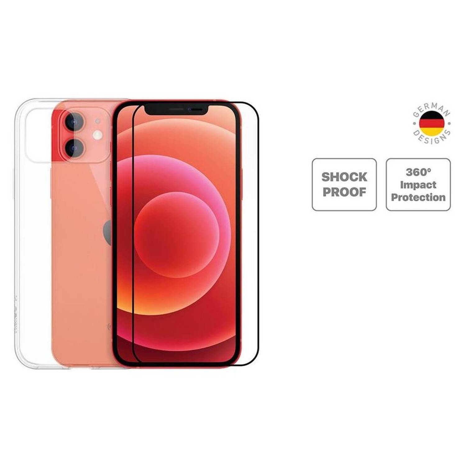 Smart I12BNPD Clear Case For iP 12Pro/12 + Screen Protector + Wall Charger White Smart I12BNPD Clear Case For iP 12Pro/12 + Screen Protector + Wall Charger White