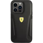 Ferrari Leather Case Black With Hot Stamped Sides iPhone 14 Pro Max