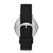 Omax Classic Series Black Leather Analog Watch For Men HX01P62I