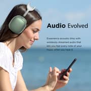 Promate Wireless Bluetooth Headphones, Ergonomic Over-ear Adjustable Bluetooth 5.0 Headset With Mic, Fm Radio, Tf Card Slot And Wired Mode 3.5mm Jack For Iphone 12, Gym, Travel, Office, Airbeat Midnight Green