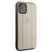 Ferrari Leather Case With Ferrari Logo For Iphone 11 Pro Beige