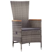 vidaXL 7 Piece Garden Dining Set Poly Rattan Grey vidaXL 7 Piece Garden Dining Set Poly Rattan Grey