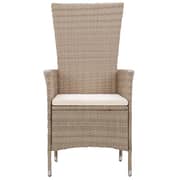 vidaXL 7 Piece Garden Dining Set Poly Rattan Beige