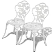 Vidaxl 3 Piece Bistro Set Cast Aluminium White Vidaxl 3 Piece Bistro Set Cast Aluminium White