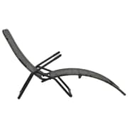 Vidaxl Folding Sun Lounger Poly Rattan Grey