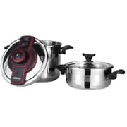 Amboss Q3006 Matik Stainless Steel Pressure Cooker Set 3.5L + 7L Grey