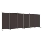 vidaXL 6-Panel Room Divider Brown 520x180 cm Fabric vidaXL 6-Panel Room Divider Brown 520x180 cm Fabric