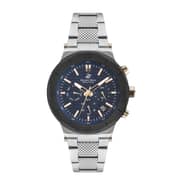 Beverly Hills Polo Club, BP3217X.390, Mens Analog Watch, Navy Blue Dial Multi-Function 3 Hands Stainless Steel Strap