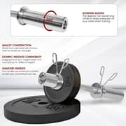 ULTIMAX 2Pcs Set Of Olympic Dumbbell Bar 2 Inch Olympic Dumbbell Handle - Solid Dumbbell Weight Lifting Bars with Rotating Sleeves and Spring Collars (Pair, Chrome)