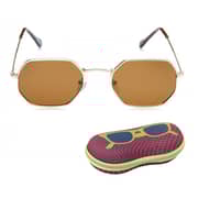 TFL Octagon Shaped Women's Brown Polarized Sunglasses