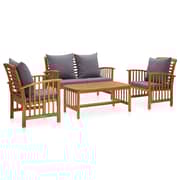 vidaXL 4 Piece Garden Lounge Set with Cushions Solid Acacia Wood vidaXL 4 Piece Garden Lounge Set with Cushions Solid Acacia Wood