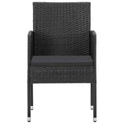 vidaXL 5 Piece Garden Dining Set Poly Rattan Black