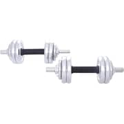 ULTIMAX 15 kg Chrome Dumbbell Set Adjustable Dumbbells set Cast Iron Adjustable Dumbbell Set - Hand Weight Lifting CHROME + Box