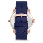 Omax Triple Time Series Blue Leather Analog Watch For Men TT01R64I