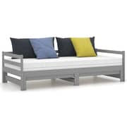Vidaxl Pull-out Day Bed Grey Solid Pinewood 2x Vidaxl Pull-out Day Bed Grey Solid Pinewood 2x