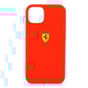 Ferrari Liquid Silicone Case Metal Logo For Iphone 13 Pro Max Red