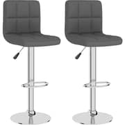 Vidaxl Bar Stools 2 Pcs Dark Grey Fabric