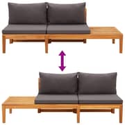 vidaXL Garden Benches with Dark Grey Cushions 2 pcs Acacia Wood vidaXL Garden Benches with Dark Grey Cushions 2 pcs Acacia Wood