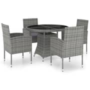 vidaXL 5 Piece Garden Dining Set Poly Rattan Anthracite & Grey vidaXL 5 Piece Garden Dining Set Poly Rattan Anthracite & Grey