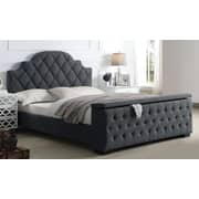 Footboard Storage Bed Super King without Mattress Grey