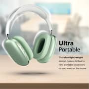 Promate Wireless Bluetooth Headphones, Ergonomic Over-ear Adjustable Bluetooth 5.0 Headset With Mic, Fm Radio, Tf Card Slot And Wired Mode 3.5mm Jack For Iphone 12, Gym, Travel, Office, Airbeat Midnight Green