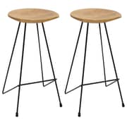vidaXL Bar Stools 2 pcs Solid Teak Wood vidaXL Bar Stools 2 pcs Solid Teak Wood